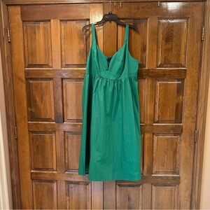Banana Republic Empire Waist Poplin Green Dress Size 18 Midi Women’s READ